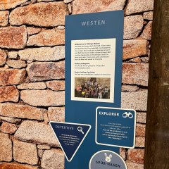 Ausstellungsteil „Westen“ mit Aufgaben- und Info-Tafel zum Tübinger Westen
Bild: Stadtmuseum Tübingen