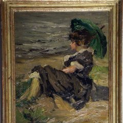 Paul Kapell, „Mädchen am Strand“ um 1910, Ankauf 1953 im Kunst- und Auktionshaus Hermann Combé (Stuttgart), Einlieferer dort unbekannt, Provenienz offen. Bild: Stadtmuseum Tübingen