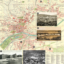 Locations of the most important military buildings in Tübingen