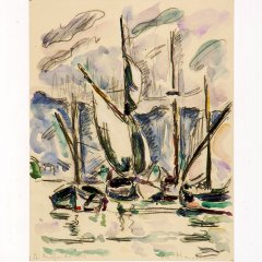 Ivo Hauptmann, „Segelboote im Hafen/St. Margaretha“ von 1912, Ankauf 1952 im Kunstkabinett Ketterer (Stuttgart), Provenienz aufgeklärt und verdachtsfrei. Bild: Stadtmuseum Tübingen