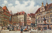 Postkarte von 1906 vom Wochenmarkt