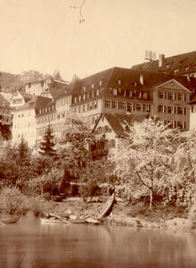 Evangelisches Stift von der Neckarinsel, Foto: Wilhelm Paret, 1927