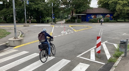 Verkehrsversuch an der Kreuzung von Aeule- und Gartenstraße