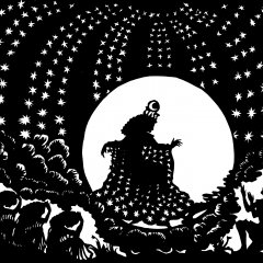 Königin der Nacht. Szene zu Mozarts Zauberflöte. Scherenschnitt von Lotte Reiniger. Bild: Stadtmuseum Tübingen