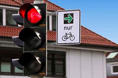 Grüner Pfeil für den Radverkehr