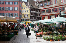 Stand auf dem Wochenmarkt