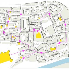 Multimedia-Führung „Die erzählte Stadt“: Stationen des Stadtrundgangs