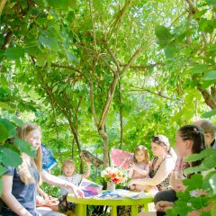 Blick in den Garten der Museumsvilla beim Sommerfest im Juli 2015. Bild: Christoph Jäckle