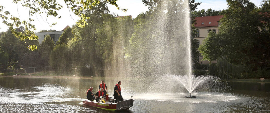 Fontäne im Anlagensee am Europaplatz