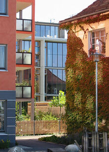 Ausblick auf alte und neue Bausubstanz im Quartier Loretto