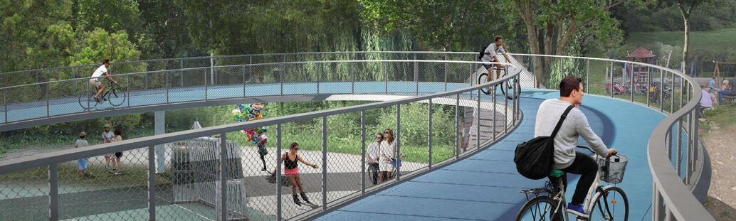 Rendering der neuen Radbrücke West