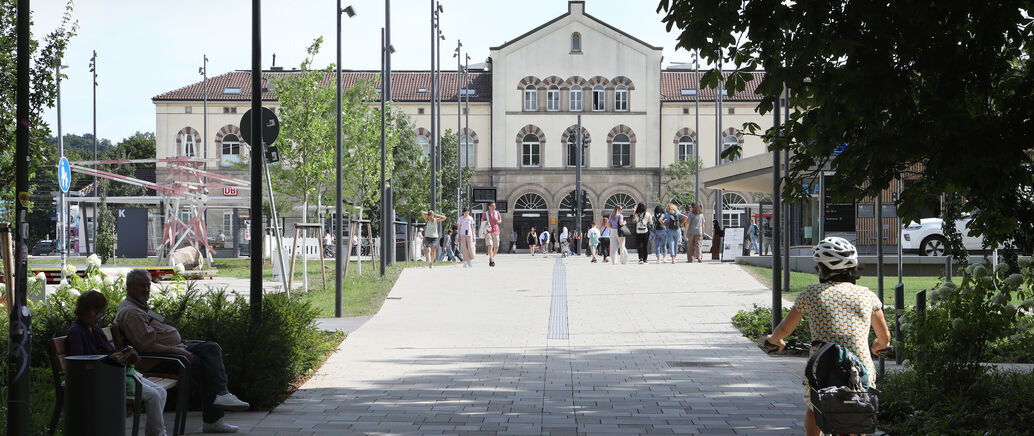 Blick auf die neue Sichtachse vom Anlagenpark in Richtung Hauptbahnhof