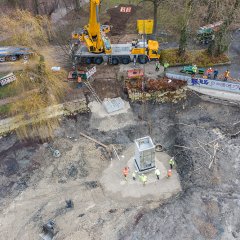 Das Auslaufbauwerk soll den vorgesehenen Wasserstand halten. Bild: Ulrich Metz