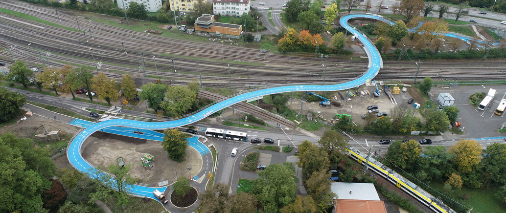 Drohnenaufnahme Radbrücke West