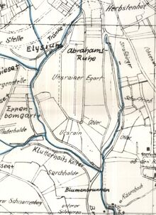 Ausschnitt aus Hermann Rumpps Übersichtsplan zur Lage der Flurnamen