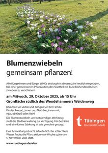 Plakat WHO Blumenzwiebeln