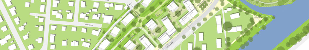 Ausschnitt aus dem st&auml;dtebaulichen Entwurf f&uuml;r das Queck-Areal