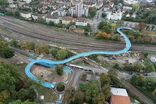 Blick auf die Ann-Arbor-Br&uuml;cke von oben