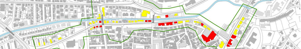 Karte Pegel an Geb&auml;udefassaden (Bestand und l&auml;rmarmer Belag)