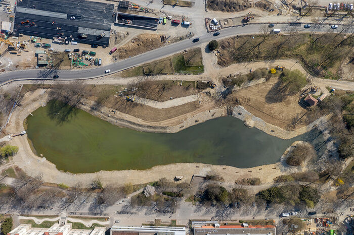 Luftaufnahme vom Anlagensee (M&auml;rz 2022)