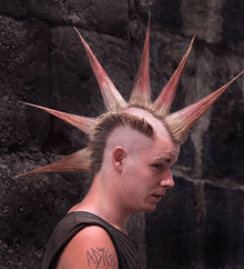 Mann mit Punk Haarschnitt