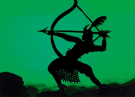 Postkarte Die Abenteuer des Prinzen Achmed Gr&uuml;n