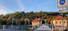 Blick entlang der Radbr&uuml;cke Ost