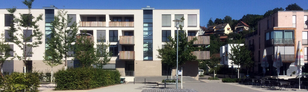 Blick in ein neues Wohnquartier in T&uuml;bingen