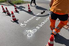 Markierungsarbeiten an der Westspitze