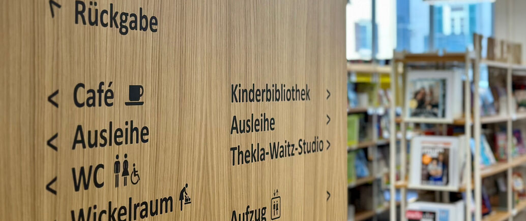 Leitystem in der Stadtb&uuml;cherei