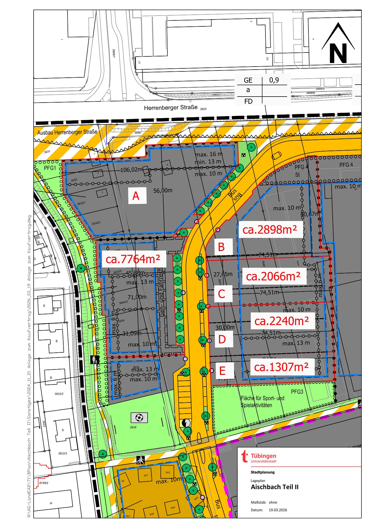 Lageplan Grundst&uuml;ck im Gewerbegebiet Aischbach II