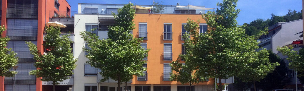 Blick in ein neues Wohnquartier in T&uuml;bingen