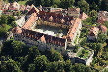 Luftbild vom Schloss Hohent&uuml;bingen