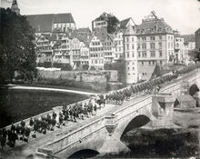 Die Neckarbr&uuml;cke um 1895