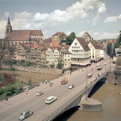 Eberhardsbr&uuml;cke 1959. Bild: Stadtarchiv T&uuml;bingen.