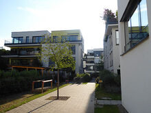 Blick auf die H&auml;user in der Sidlerstra&szlig;e