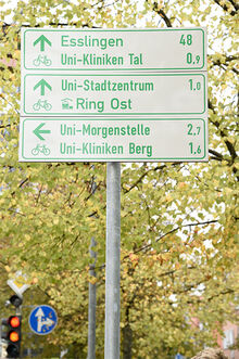 Landesradfernwege durch T&uuml;bingen