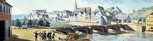 T&uuml;bingen von der Neckarseite 1820