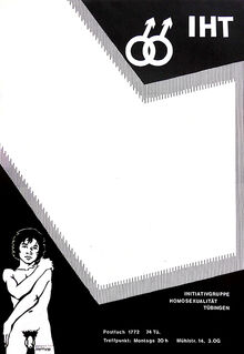 Plakat der Initiativgruppe Homosexualit&auml;t T&uuml;bingen aus den 1970er-Jahren