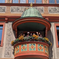 Besuch im Rathaus. 

Bild: Universit&auml;tsstadt T&uuml;bingen
