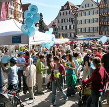 Stand beim Klimatag auf dem Marktplatz