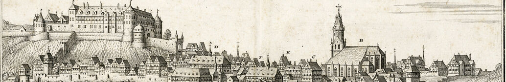 Radierung: T&uuml;bingen im Herzogthum Wirtemberg, um 1800 (Schefold)