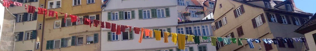 bunte W&auml;scheleine in der Altstadt